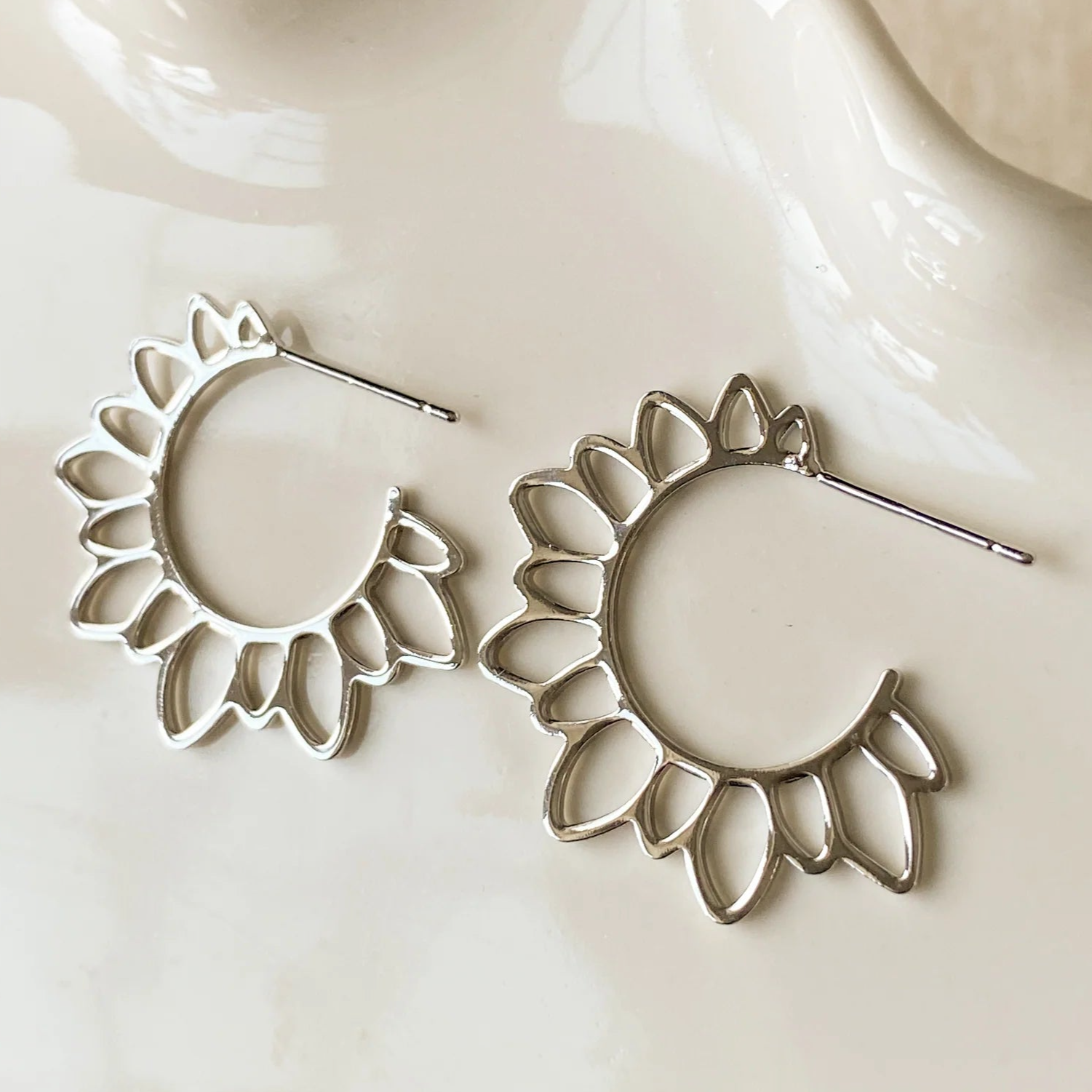 Flower Girl Hoops (Gold & Silver)