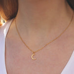 Load image into Gallery viewer, Hammered Moon Necklace
