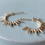 Load image into Gallery viewer, Sun Burst Hoops (Gold &amp; Silver)
