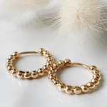 Load image into Gallery viewer, Gold Beaded Hoops
