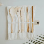 Load image into Gallery viewer, Travel Bamboo Utensil Set
