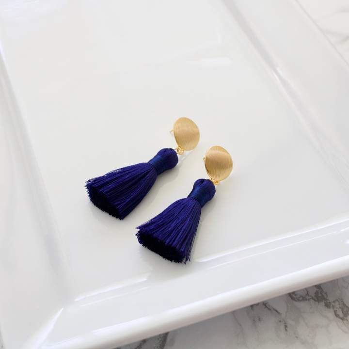 Short Silk Tassel Earrings